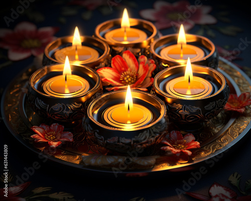 Diwali lights candle decor, diwali stock images, realistic stock photos