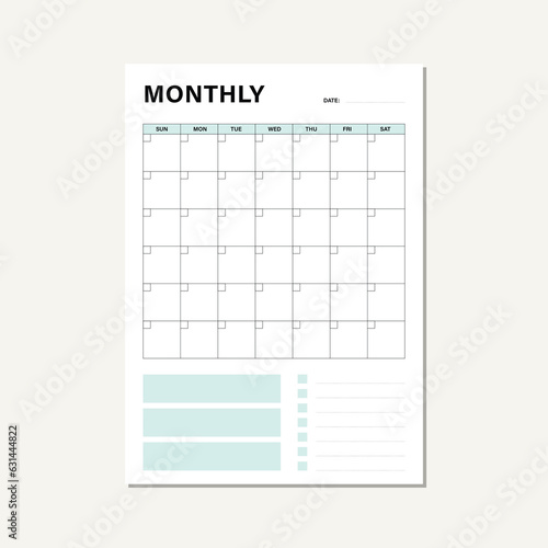 monthly planner vector template in pastel orange design