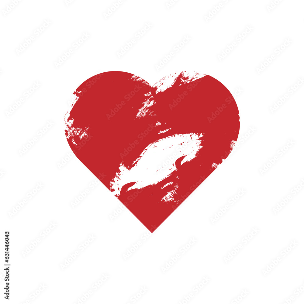 Heart shape with brush painting isolated on white background. vector eps 10 Heart shape with brush painting isolated on white background. vector eps 10