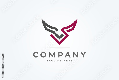 Initial CS Logo. monogram logo design combination of letters C and S forming a bull's head , Flat Vector Logo Design Template, vector illustration