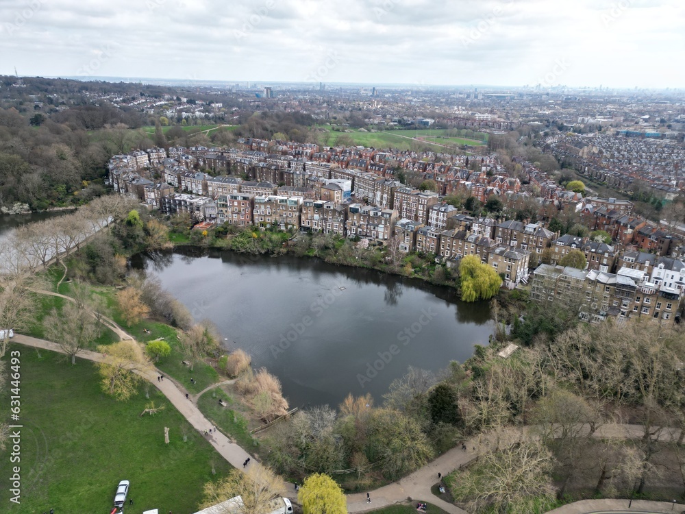 Hampstead North London UK drone aerial view