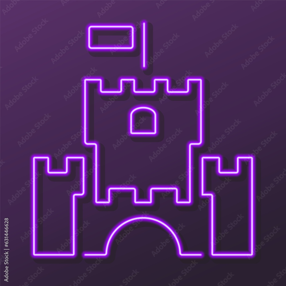 castle neon sign, modern glowing banner design, colorful modern design ...
