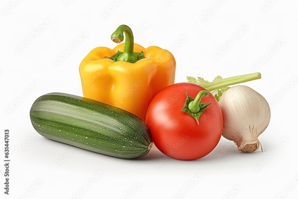 Fresh vegetables on white background. Healthy food concept Fresh vegetables on white background. Healthy food concept
