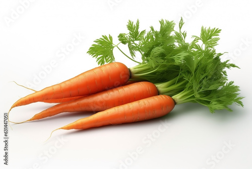 Carrots on white background. Fresh vegetables. Healthy food concept