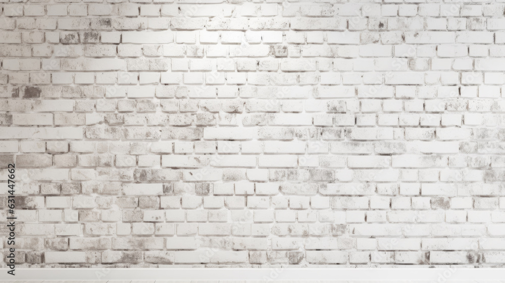 White brick wall. Created with Generative AI technology. White brick wall. Created with Generative AI technology.