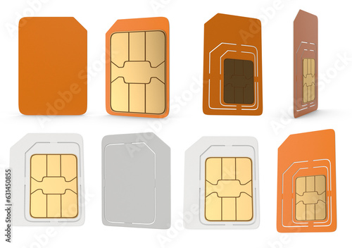 Plakat sim card set isolated on transparent