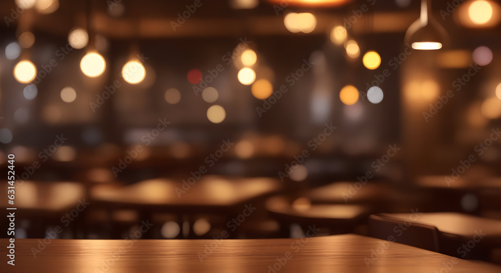 Restaurant lights with blurred effect background. Generative ai art