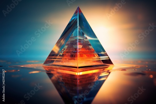 reflective glass pyramid structure