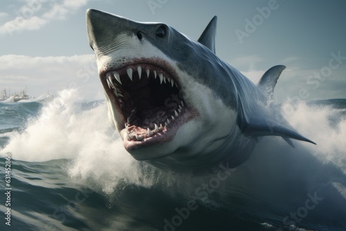 realistic megalodon extinct species of shark concept of dna engineering