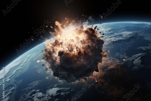 space view of Earth's nuclear missile strike photo