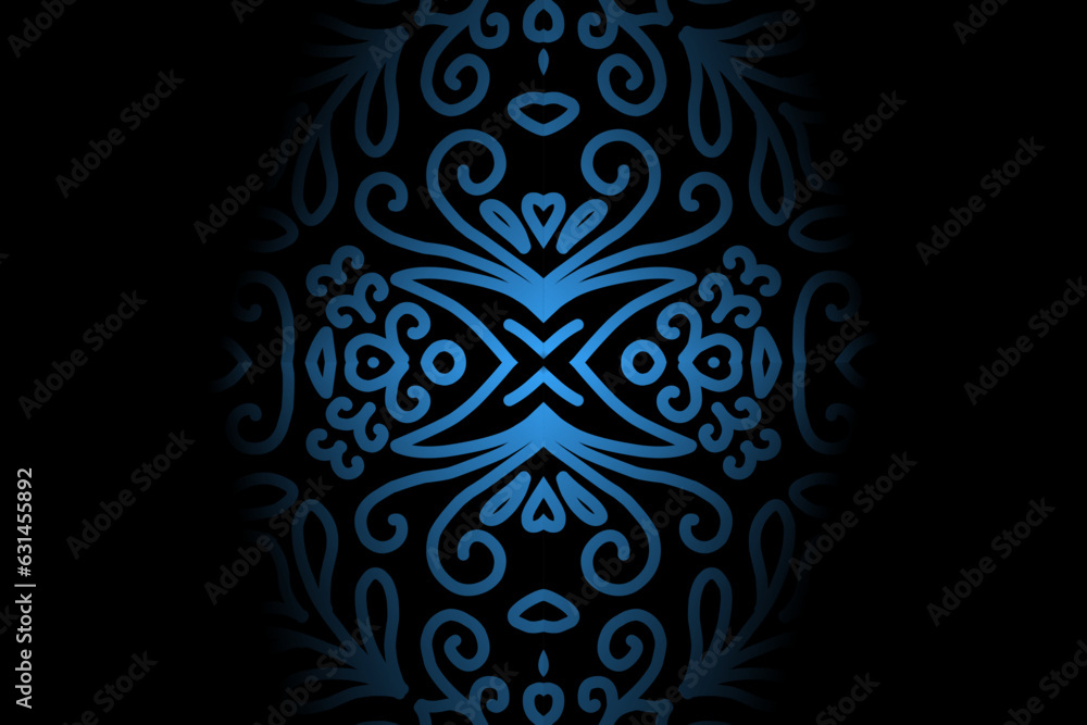 Beautiful classic design colourful  background with flower leaf line art pattern of indonesian culture traditional batik