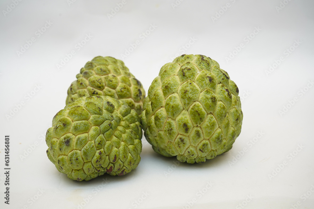 Obraz premium fresh custard apple on white background 