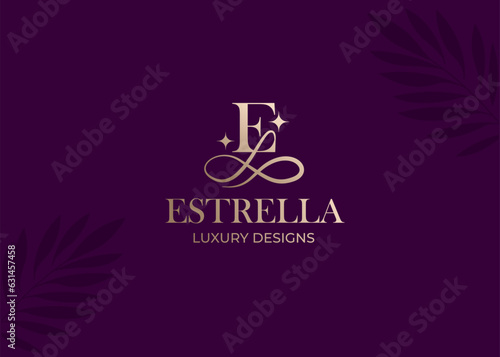 Luxury Minimalist Letter E Logo design vector