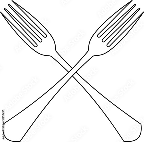 Crossed Fork Logo Outline Design Element photo