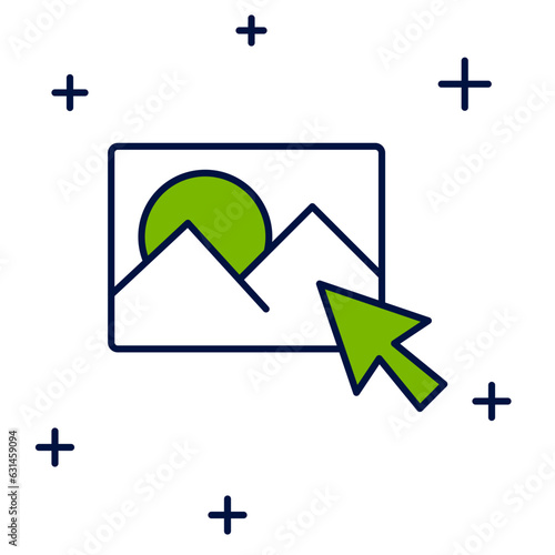Filled outline Photo retouching icon isolated on white background. Photographer, photography, retouch icon. Vector