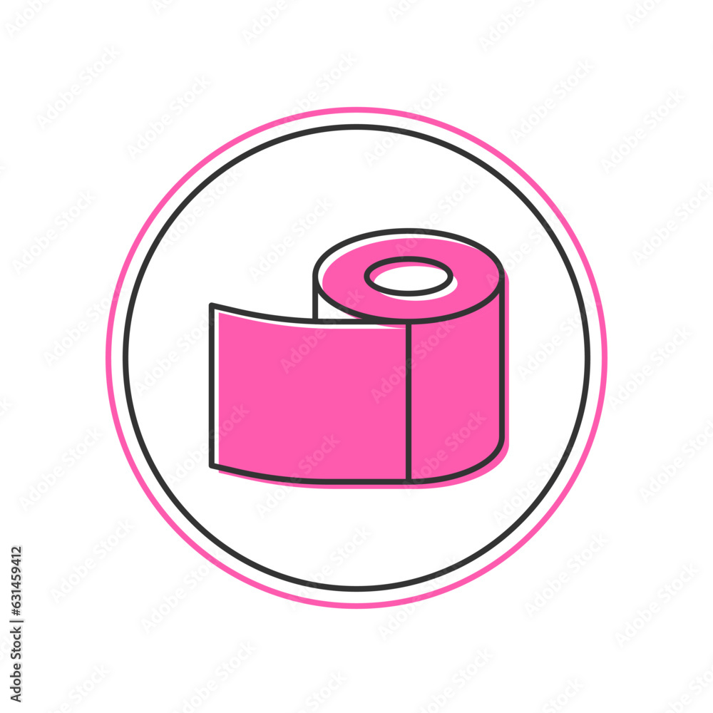 Filled outline Toilet paper roll icon isolated on white background. Vector Filled outline Toilet paper roll icon isolated on white background. Vector