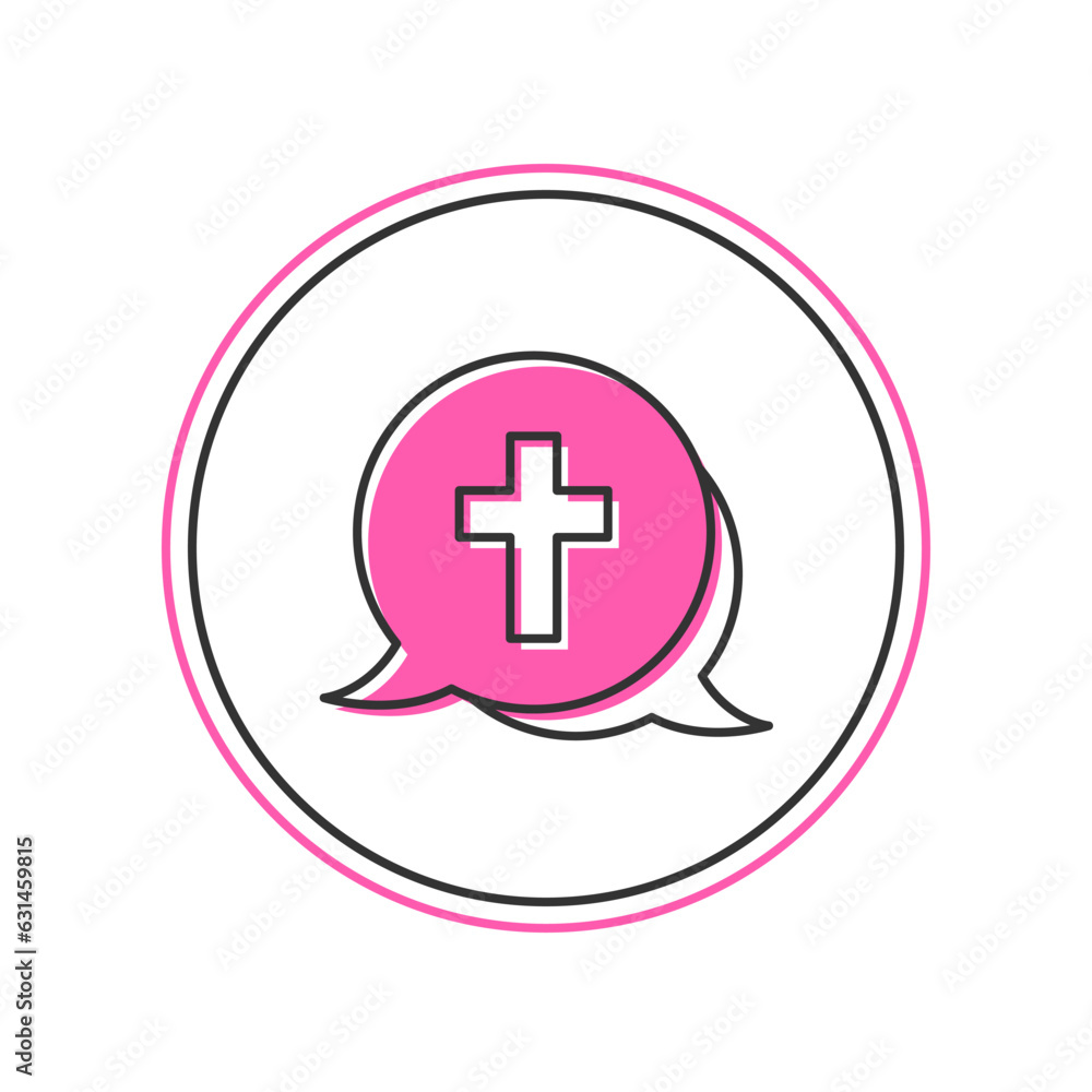 Filled outline Christian cross icon isolated on white background. Church cross. Vector Filled outline Christian cross icon isolated on white background. Church cross. Vector