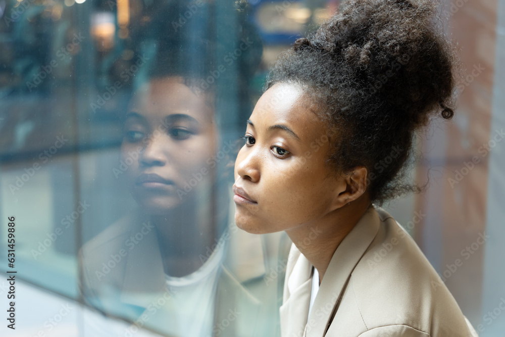 Overwork Depression Tired Overworked and Exhausted African woman having a burnout, concept ...