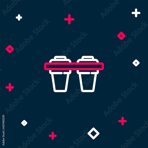 Line Water filter icon isolated on blue background. System for filtration of water. Reverse osmosis system. Colorful outline concept. Vector