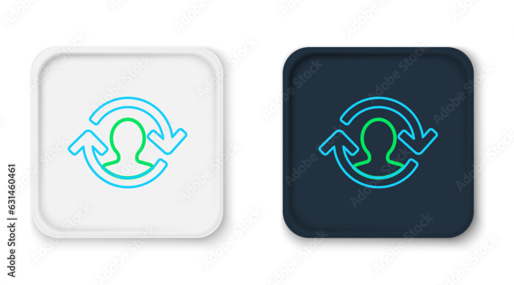 Line Human resources icon isolated on white background. Concept of human resources management, professional staff research, head hunter job. Colorful outline concept. Vector Line Human resources icon isolated on white background. Concept of human resources management, professional staff research, head hunter job. Colorful outline concept. Vector