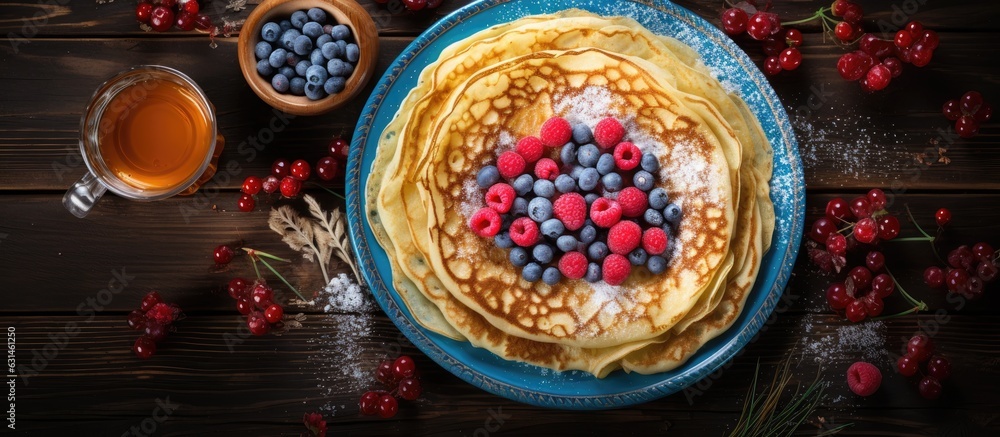 A Ukrainian European holiday called Maslenitsa is celebrated with traditional thin crepes pancakes,