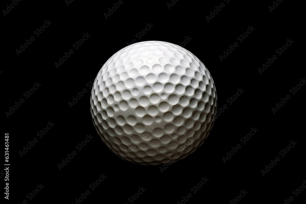 Golf ball isolated on black background. Generative Ai Golf ball isolated on black background. Generative Ai