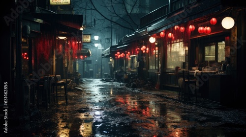  Night japanese city in neon illumination