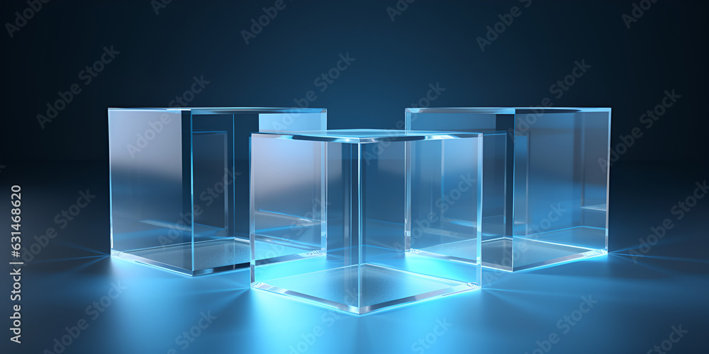 Laboratory cuvettes used for spectrophotometric measurements on glassy