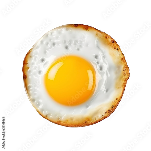 Fried egg top view. Ai. Cutout on transparent
