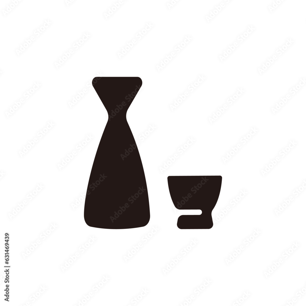 Sake icon.Flat silhouette version. Sake icon.Flat silhouette version.