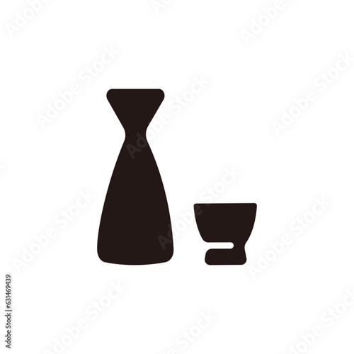 Sake icon.Flat silhouette version.