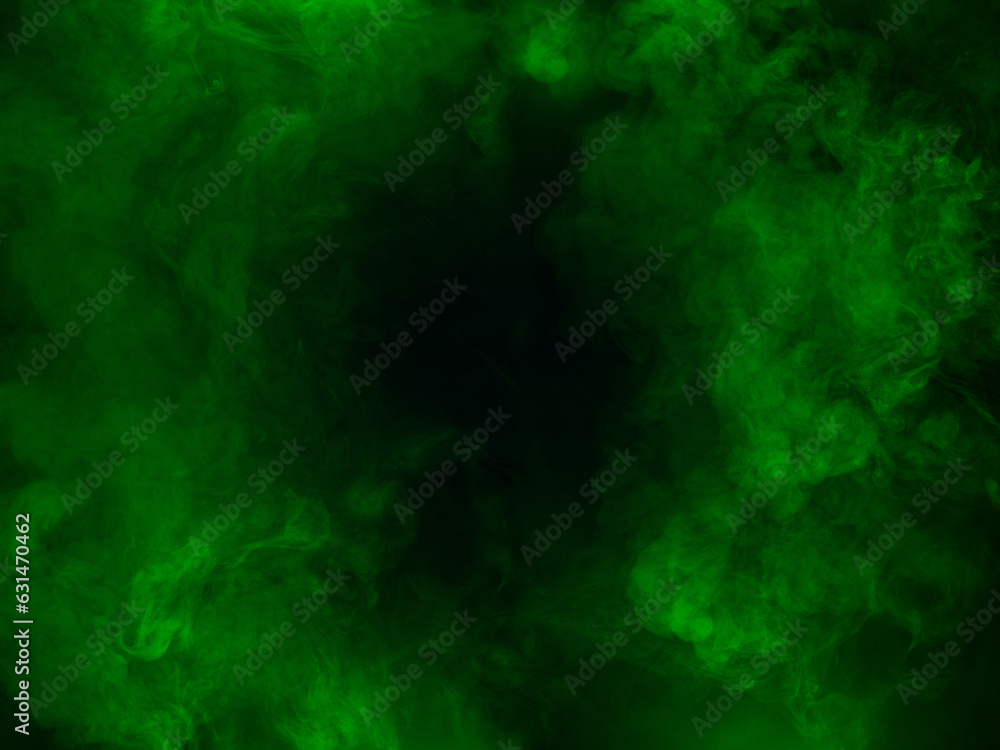Green smoke in dark background. Blackhole Texture and desktop picture	