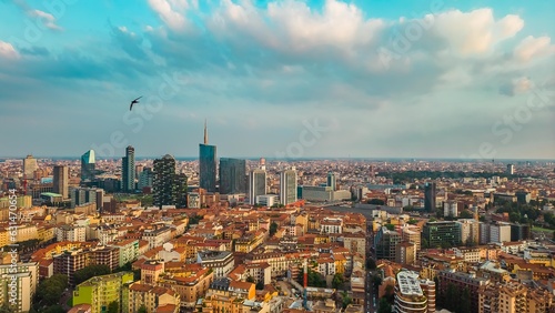 Milan aerial panorama.