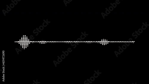 4K Animation waveform on sound audio. white sound waves against on black background. photo