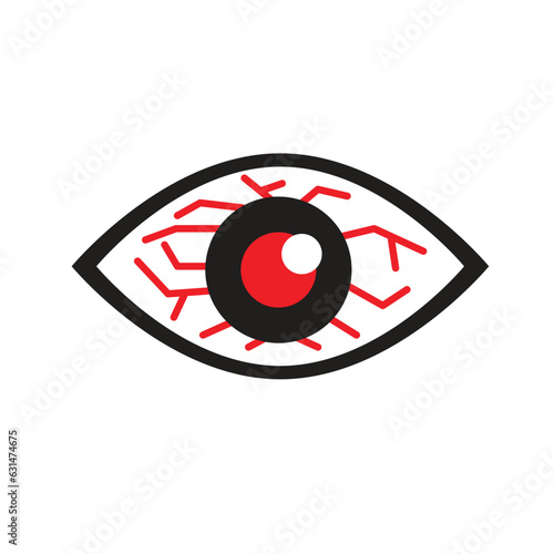 Red Eye flu infection icon, eye disease icon vector symbol, Redness of the Eye, Conjunctivitis.