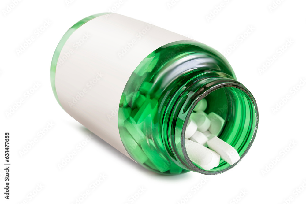 Pills jar isolated Pills jar isolated