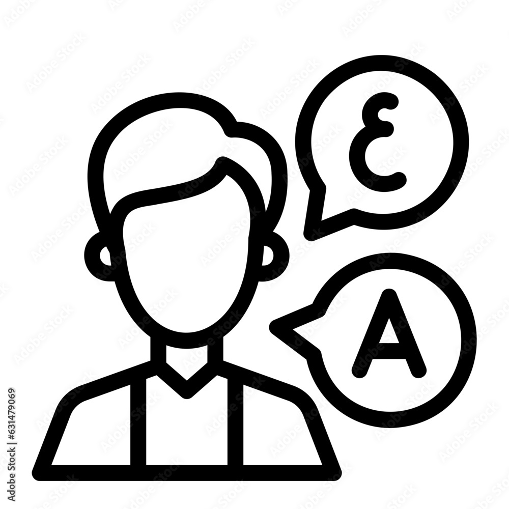 translator line icon translator line icon