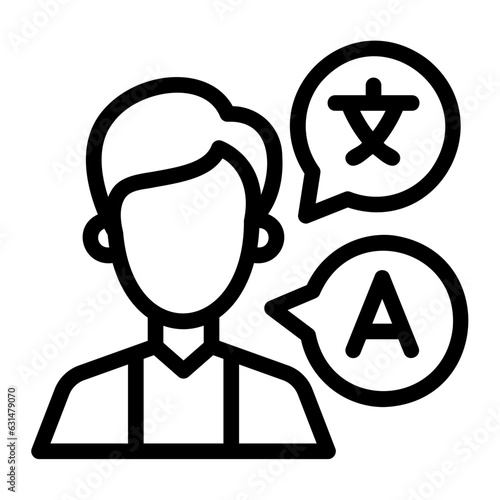 translator line icon