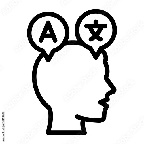 bilingual line icon