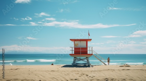 Lifeguard tower on the beach made with Ai generative technology © Jixster