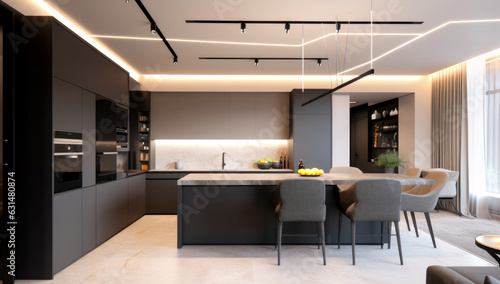 modern kitchen interior. Made with AI gereration