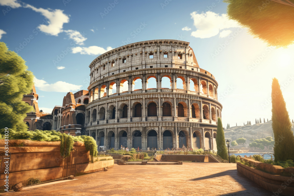 Fototapeta premium Roman colosseum illustration