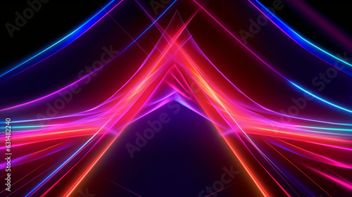 Futuristic abstract colorful vector background with glowing electric bright neon lines