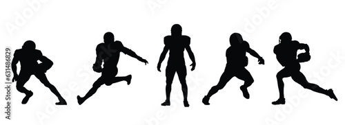 Five american football player silhouette Vol.6 set