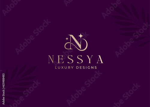 Luxury Minimalist Letter N Logo design vector
