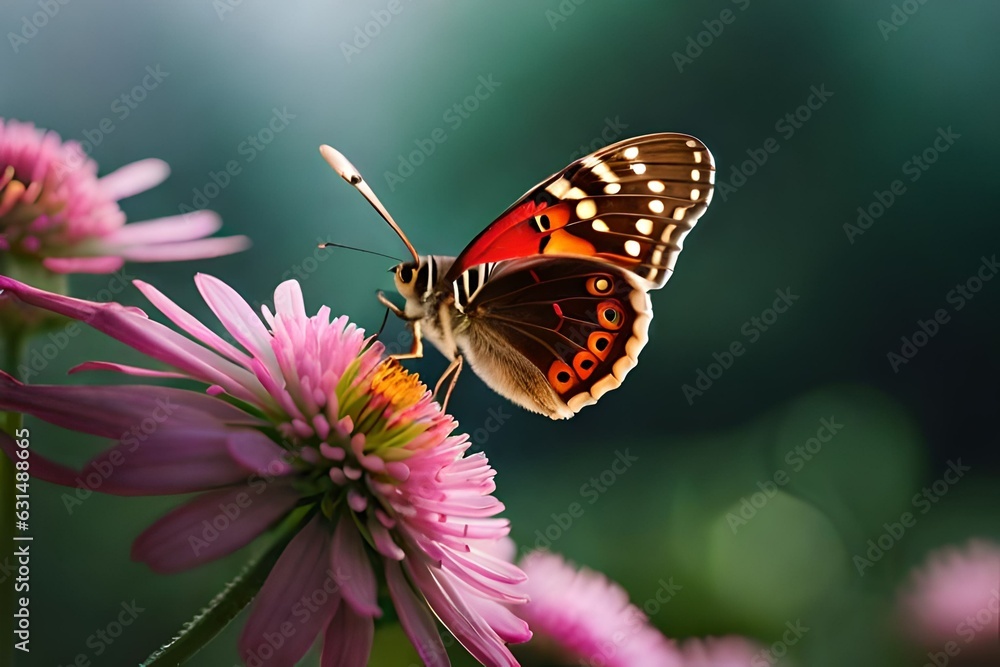 Fototapeta premium butterfly on flower