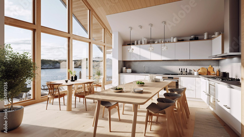 Modern scandinavian dining room AI-generated