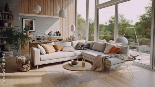 Modern scandinavian living room AI-generated