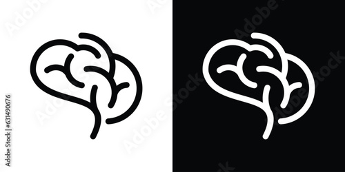 brain element logo design made in line style for intelligence logo
