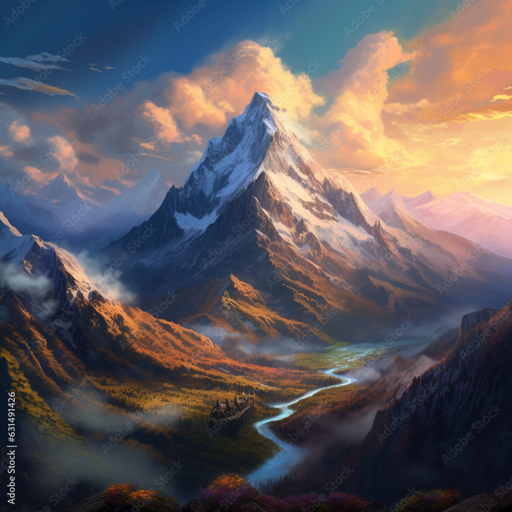 photo illustration of beautiful mountain scenery